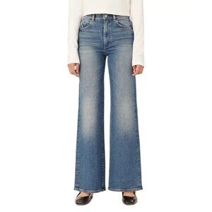 DL1961 Hepburn High Rise Wide Leg Jeans in East Lake Womens Size 25 Blue Stretch